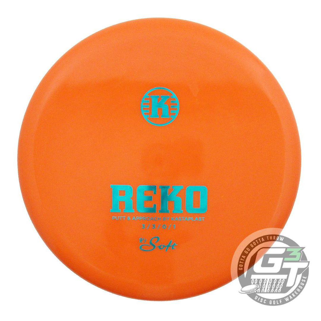 USED Kastaplast K1 Soft Reko 174g Orange Teal Foil Putter Golf Disc