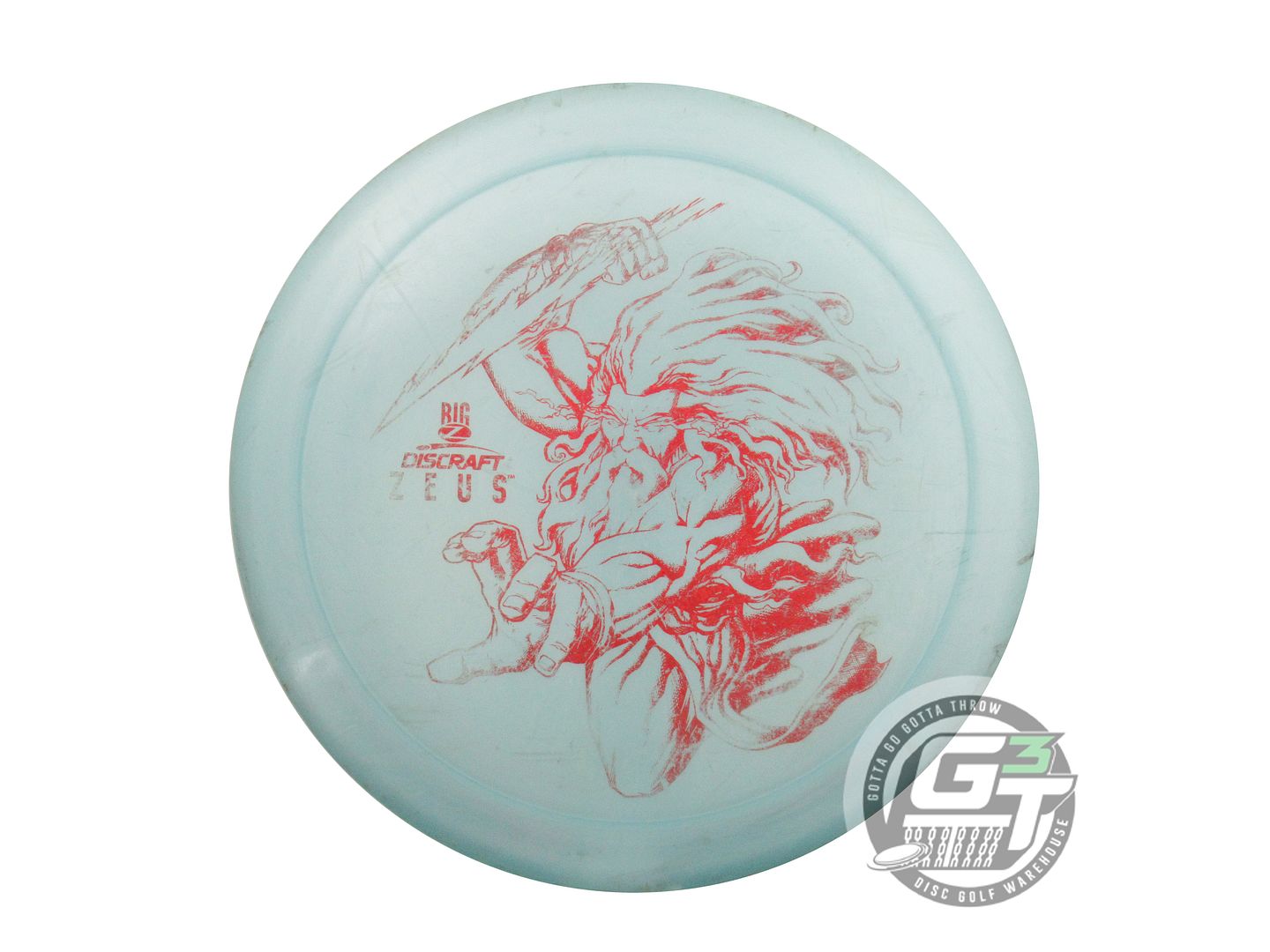USED Discraft Big Z Zeus 175g Aqua Red Shatter Foil Distance Driver Golf Disc