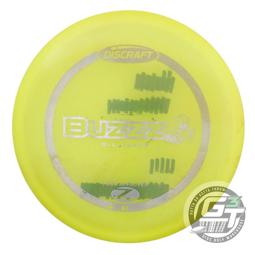 USED Discraft X-OUT Z Buzzz 178g Yellow Silver Foil PFN Midrange Golf Disc