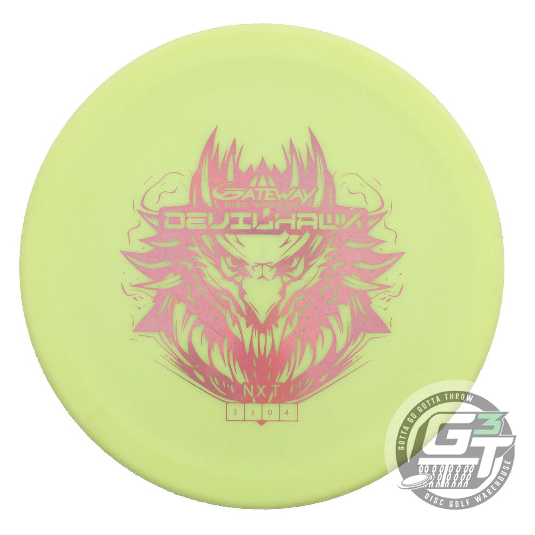 USED Gateway NXT Devil Hawk 174g Yellow Pink Holo Foil Putter Golf Disc