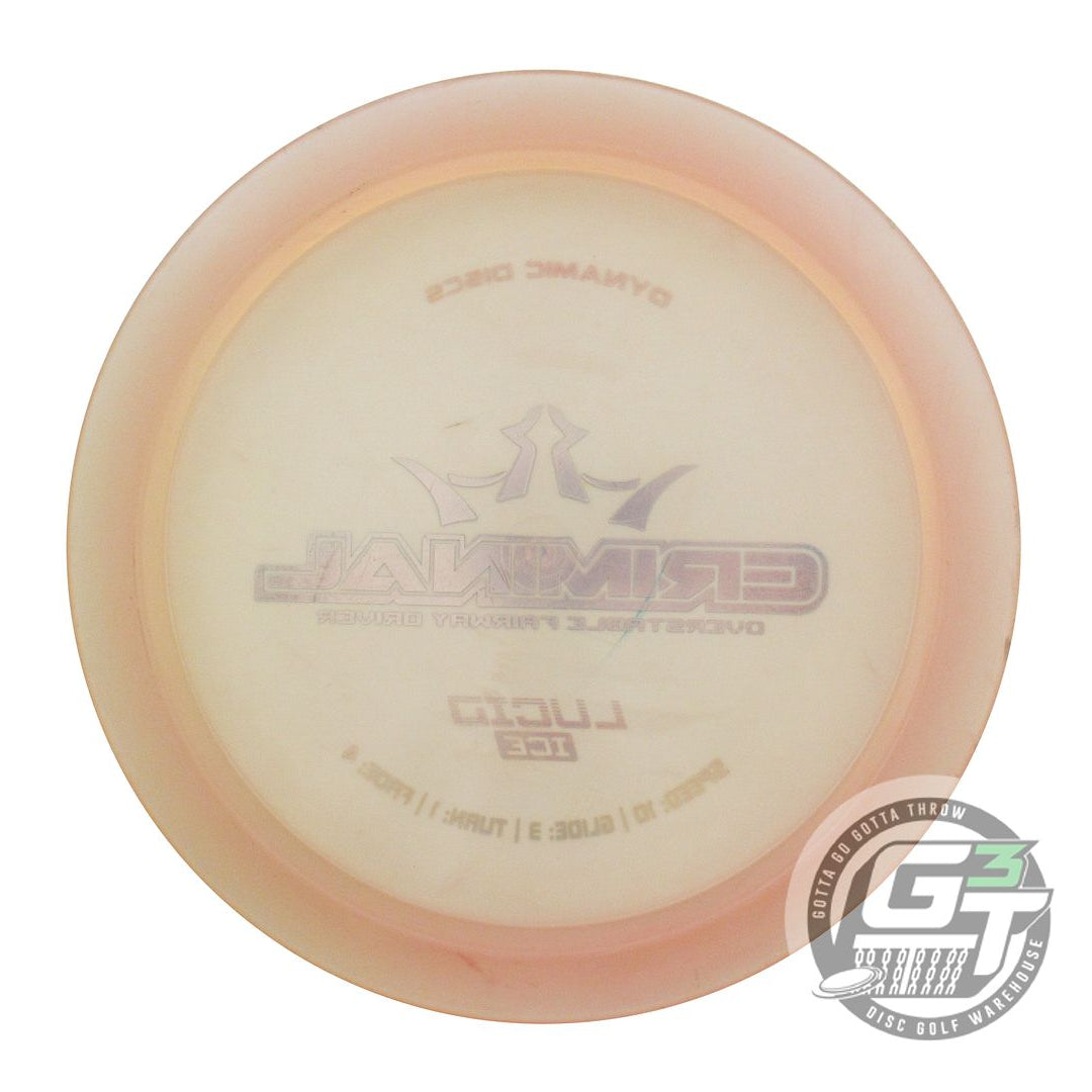 USED Dynamic Discs Lucid Ice Criminal 174g Peach Rainbow Foil Driver Golf Disc