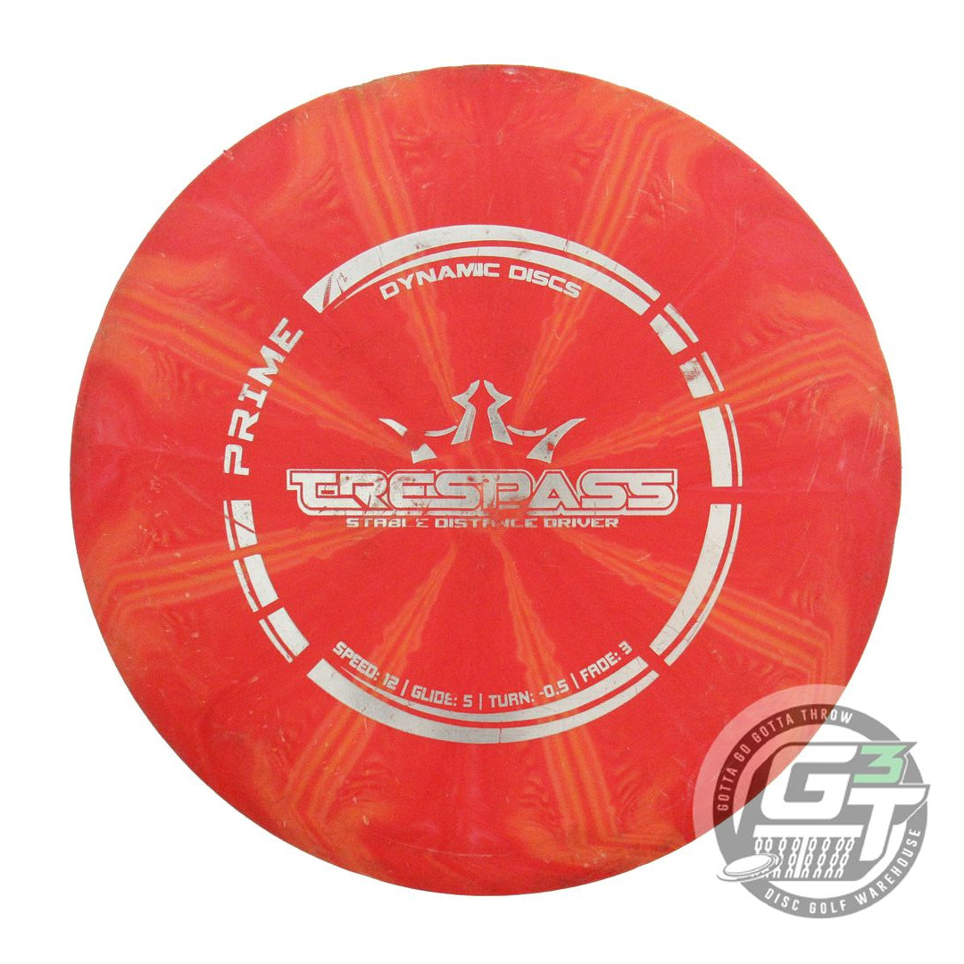 USED Dynamic Discs Prime Burst Trespass 174g Red Silver Stamp Driver Golf Disc