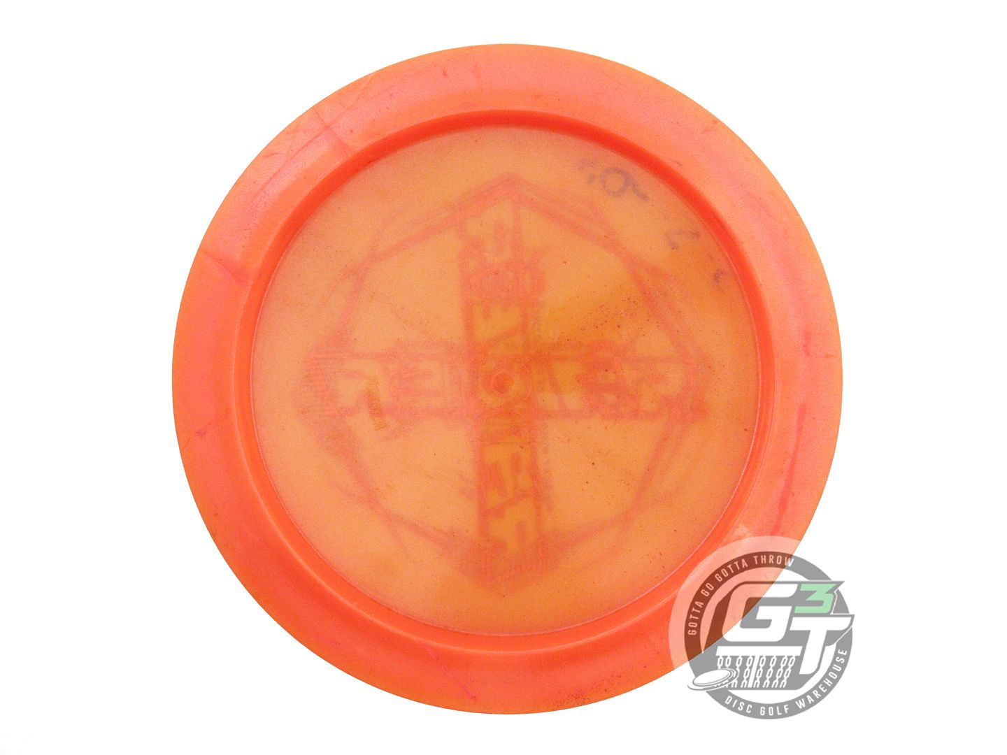 USED Dynamic Discs X-OUT Glimmer Lucid Ice Raider 176g Orange Driver Golf Disc