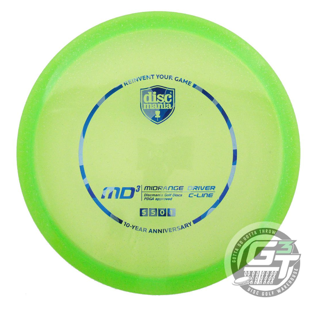 NOS DiscMania C-Line MD3 175g Lime Blue Camo Foil Midrange Golf Disc