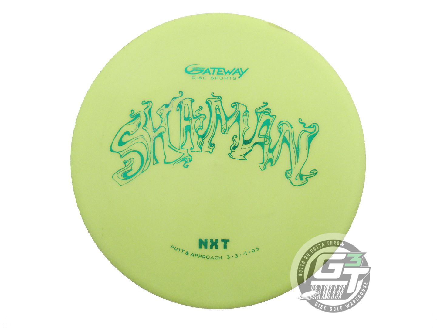 USED Gateway NXT Shaman 175g Yellow Green Foil Putter Golf Disc