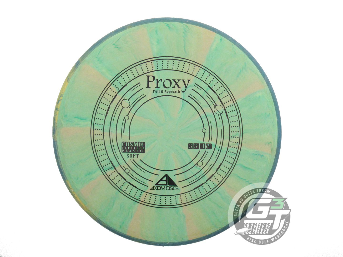 USED Axiom Discs Cosmic Electron Soft Proxy 173g Lime-Peach Putter Disc