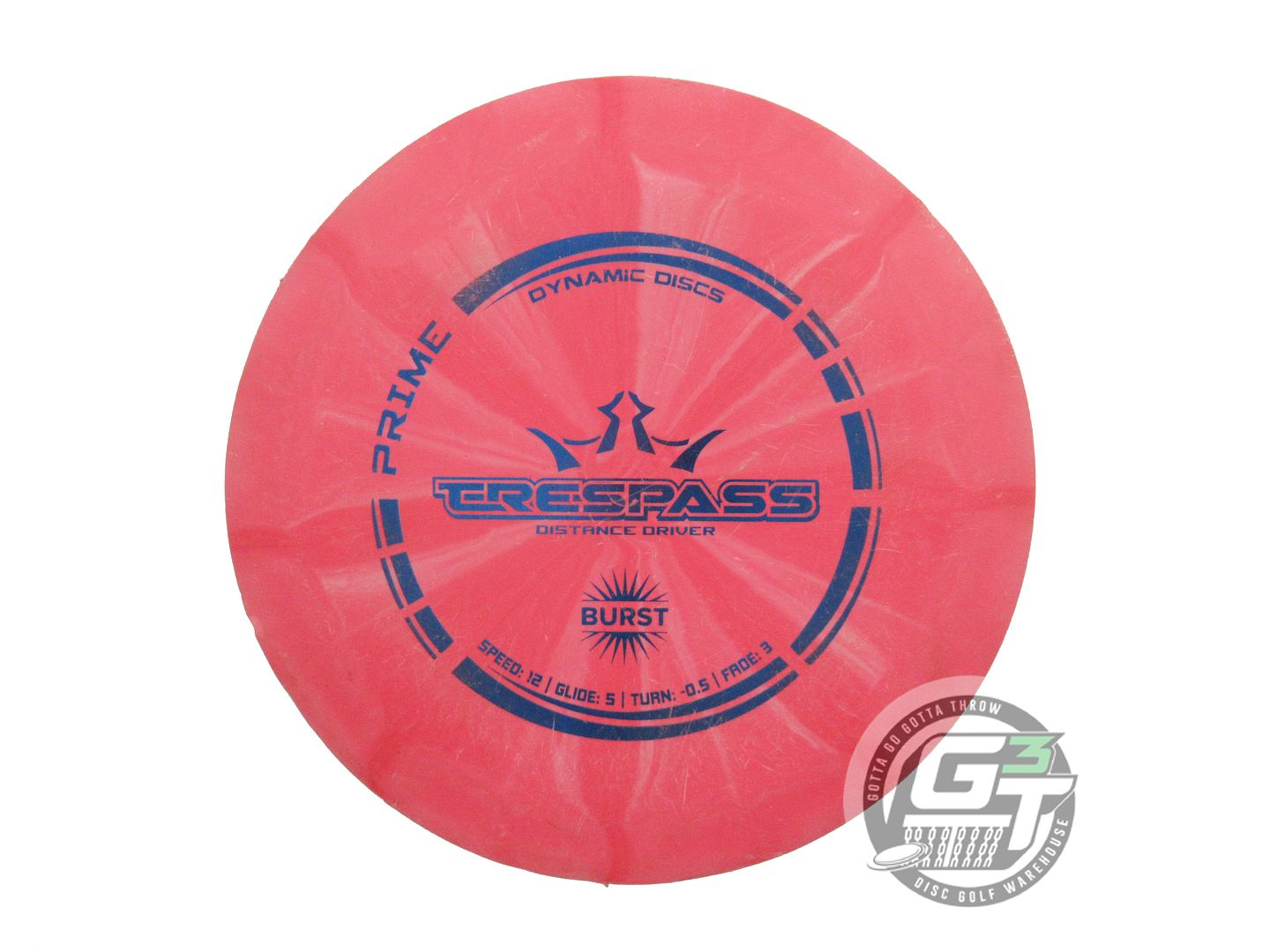 USED Dynamic Discs Prime Burst Trespass 173g Red Blue Foil Driver Golf Disc