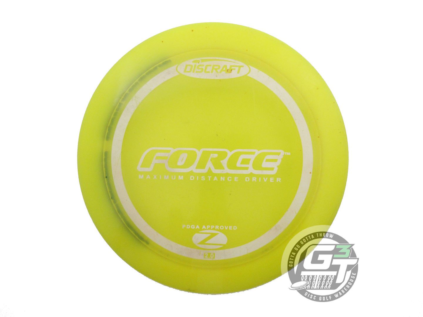 USED Discraft Z Force 175g Yellow White Stamp PFN Distance Driver Golf Disc