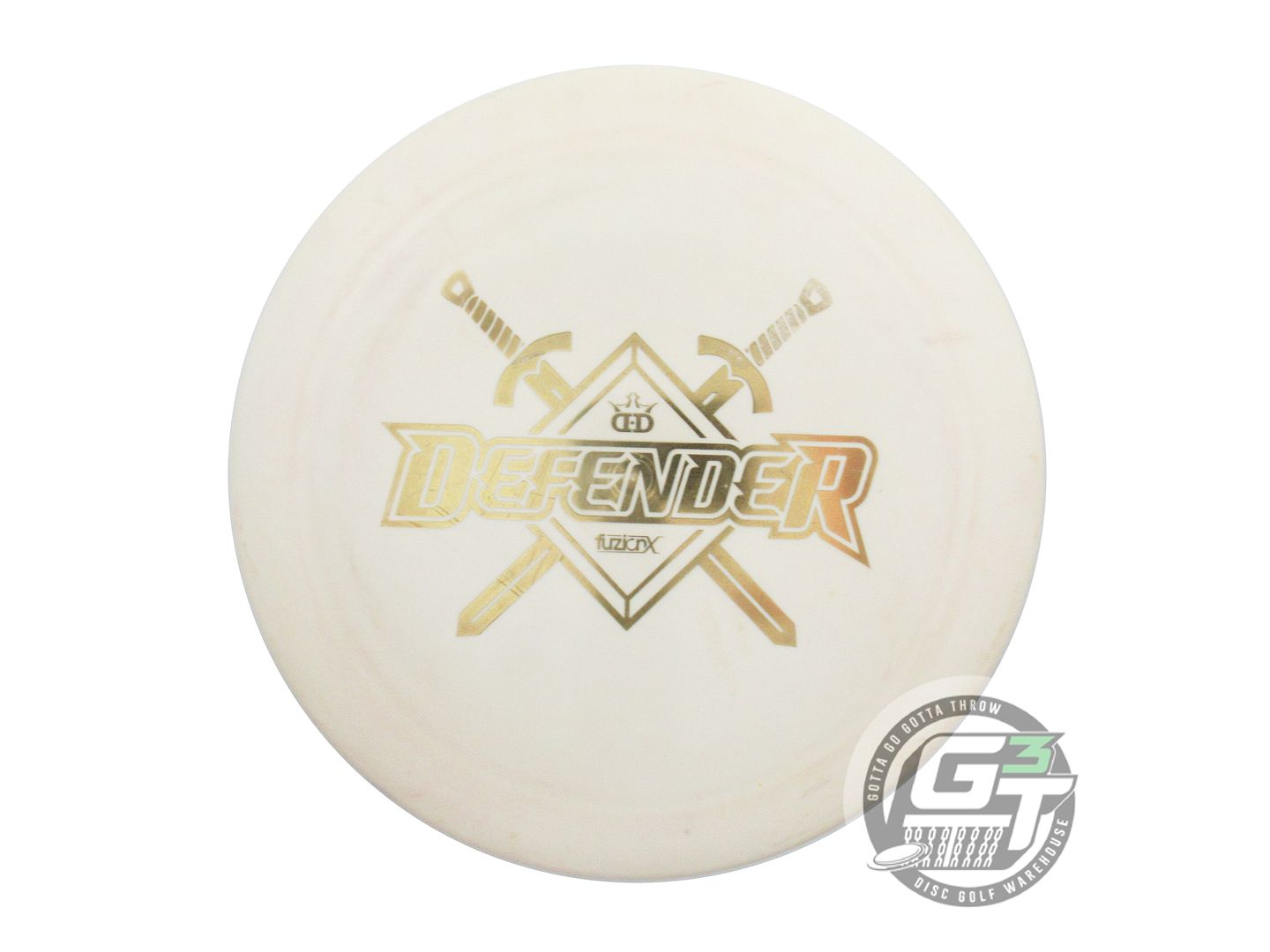 USED Dynamic Discs Fuzion-X Defender 175g White Gold Foil Distance Driver Disc