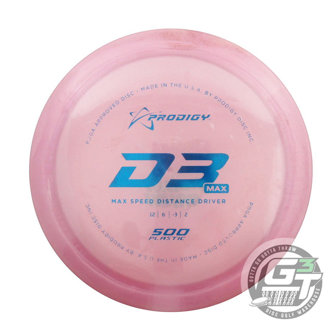 USED Prodigy Discs 500 D3 Max 175g Pink Blue Foil Distance Driver Golf Disc