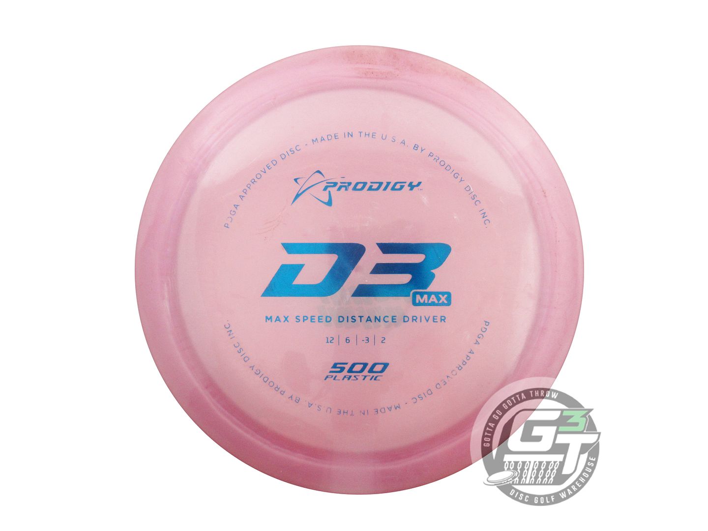 USED Prodigy Discs 500 D3 Max 175g Pink Blue Foil Distance Driver Golf Disc