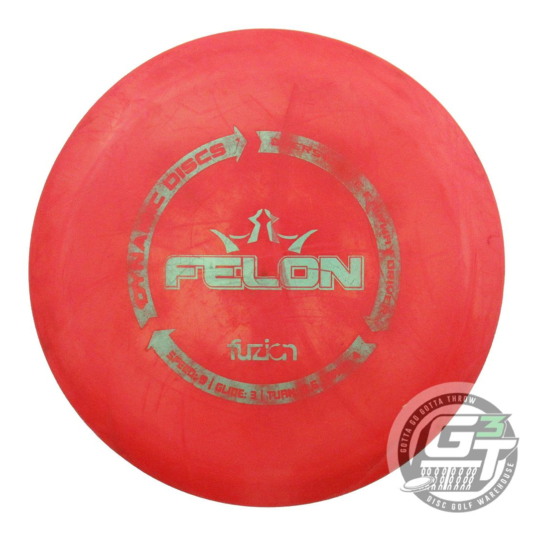 USED Dynamic Discs Fuzion Felon 175g Red Green Glitter Foil Fairway Driver Disc