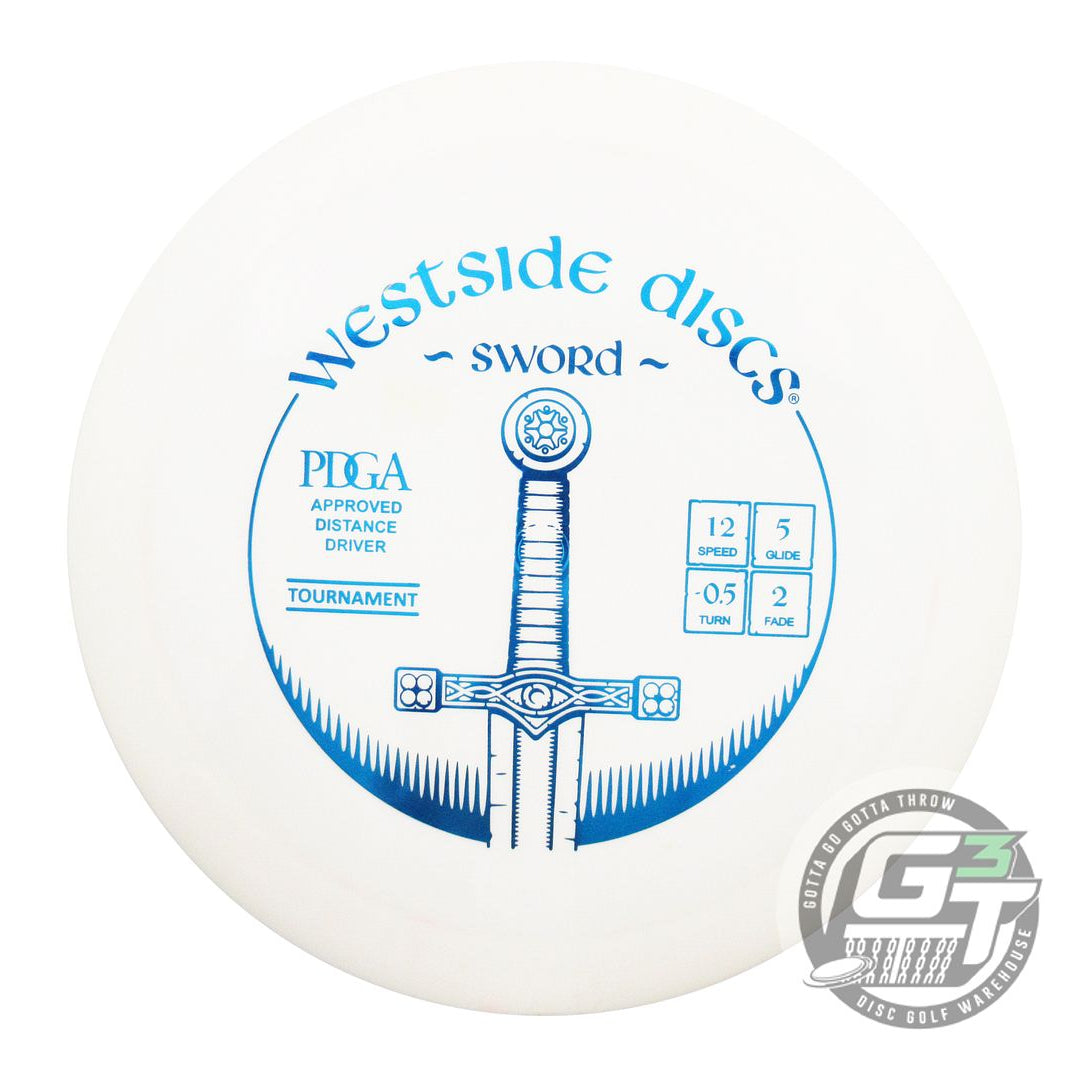 USED Westside Discs Tournament Sword 174g White Blue Foil Distance Driver Disc