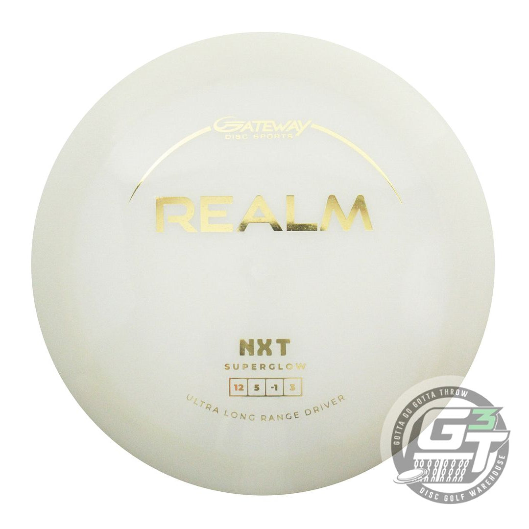 NOS Gateway NXT Glow Realm 175g Gold Foil Distance Driver Golf Disc