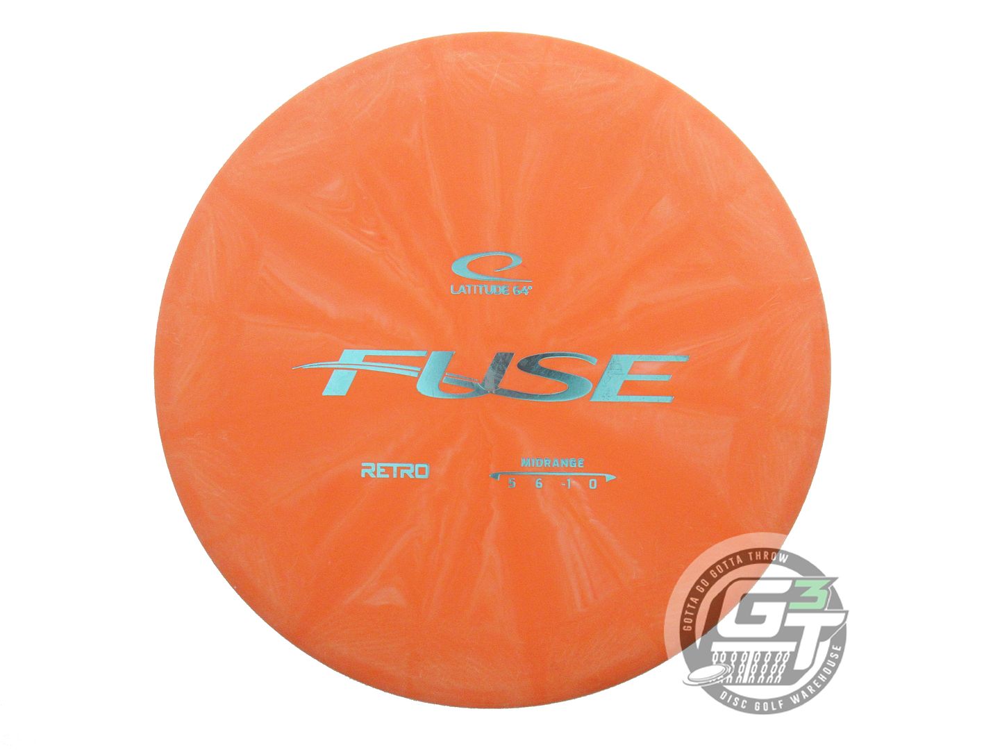 USED Latitude 64 Retro Burst Fuse 179g Orange Aqua Foil Midrange Golf Disc