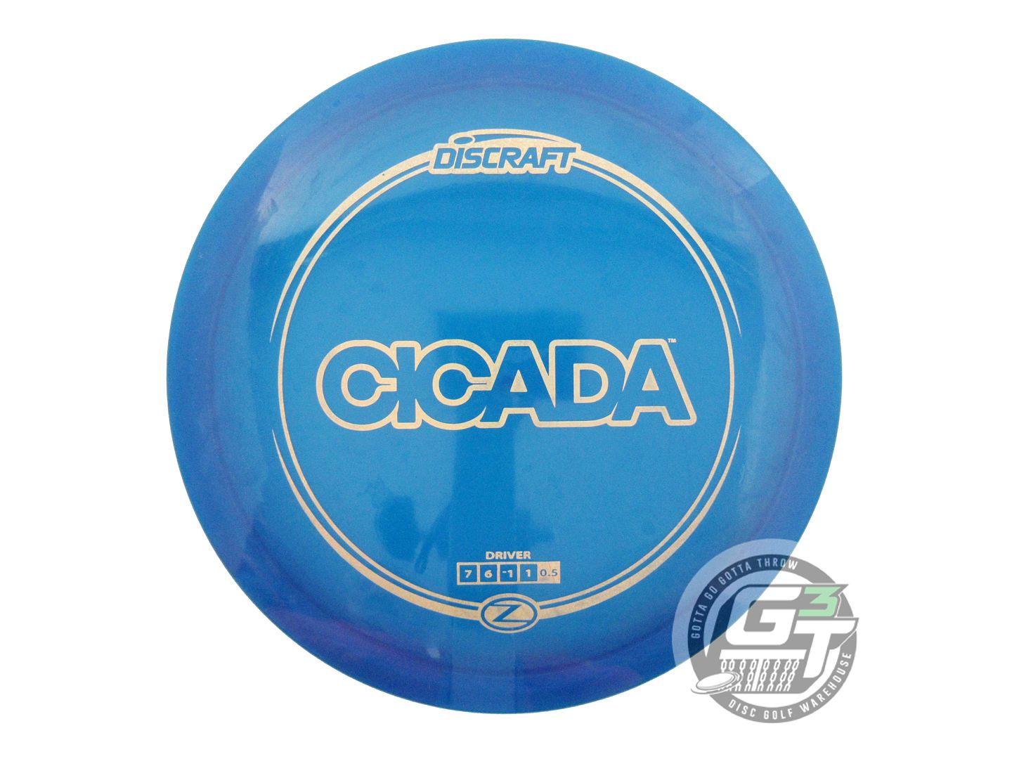 USED Discraft Z Cicada 164g Blue Gold Glitter Foil Fairway Driver Golf Disc