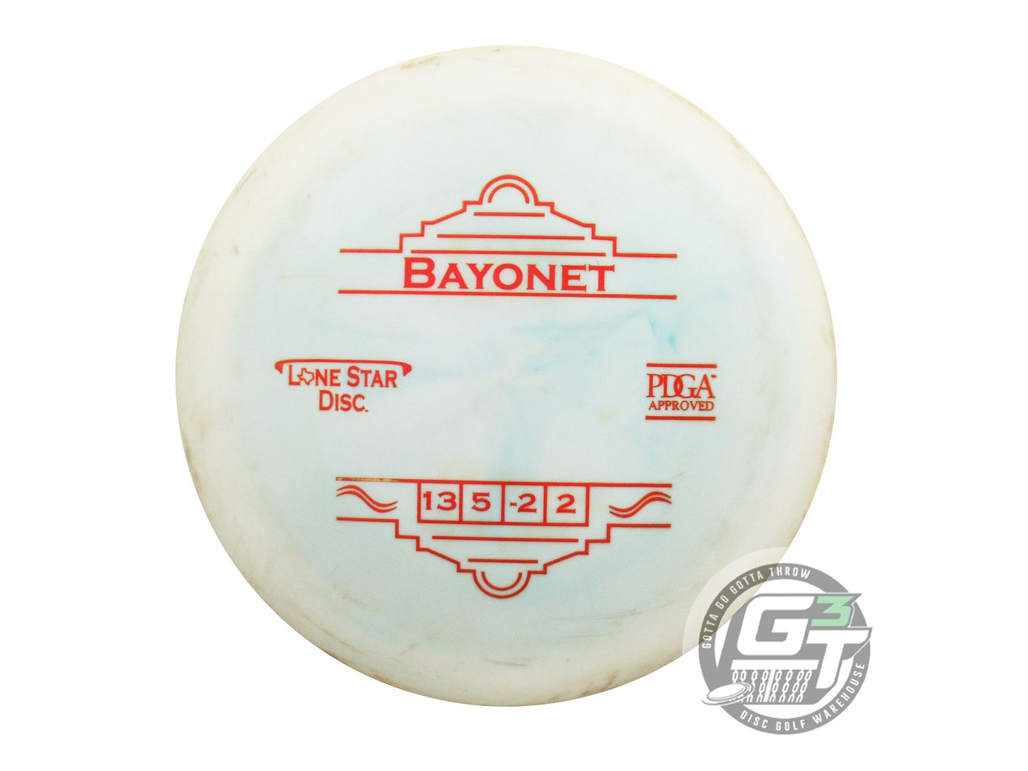 USED Lone Star Alpha Bayonet 173g White-Blue Red Foil Distance Driver Golf Disc