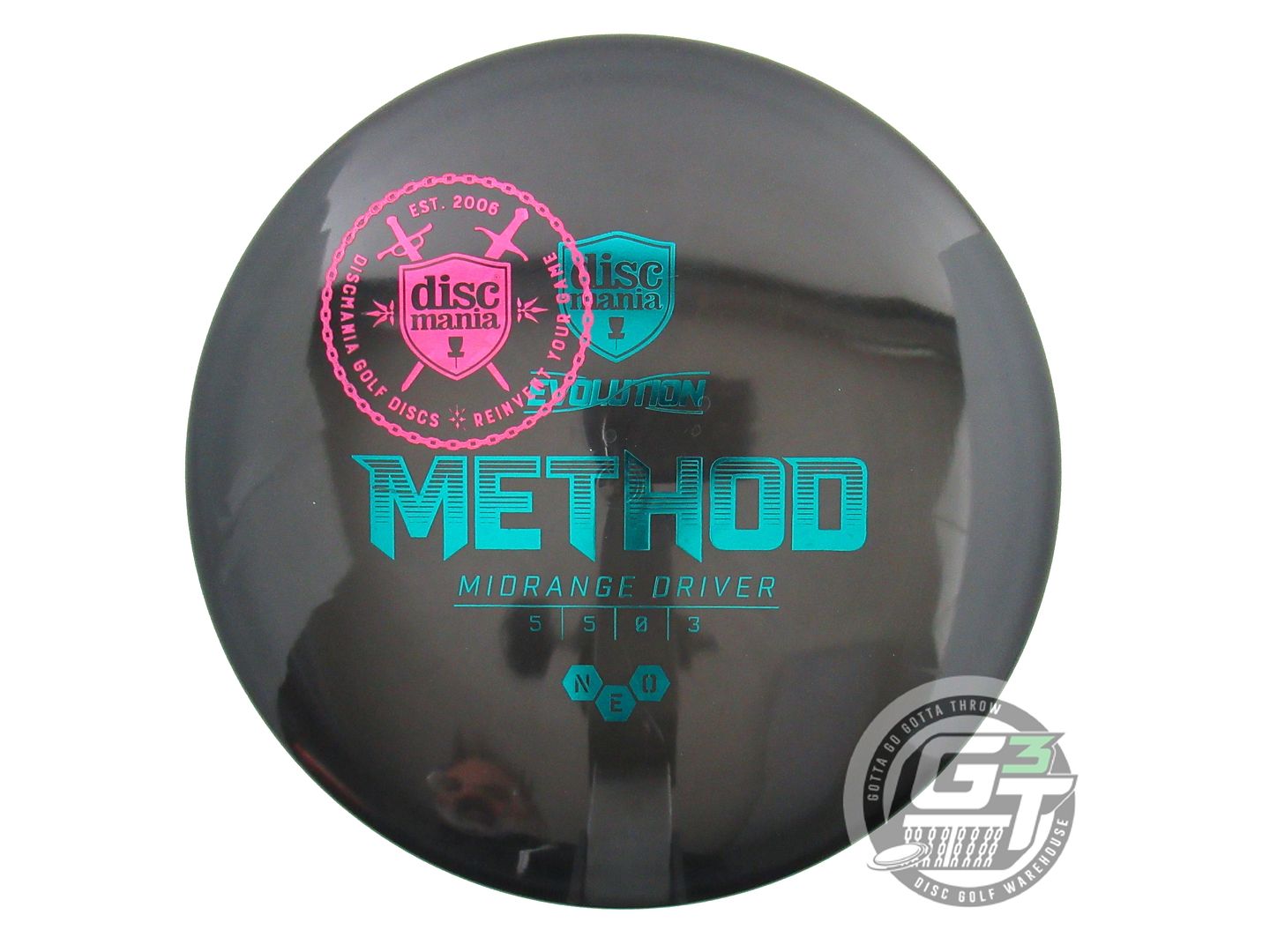 USED DiscMania Neo Method 177g Black Teal Foil Midrange Golf Disc