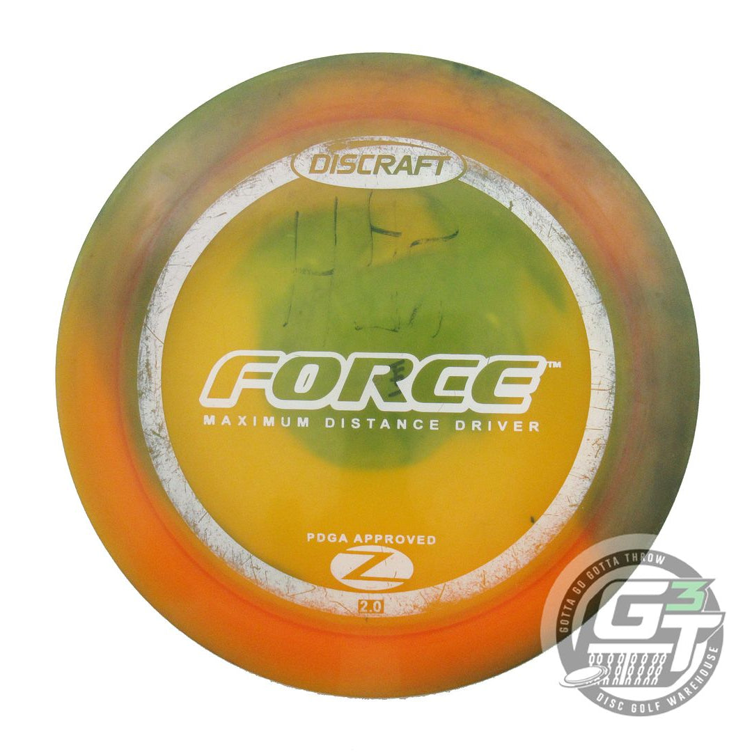 USED Discraft Z Force 174g Orange HOME DYED Distance Driver Golf Disc
