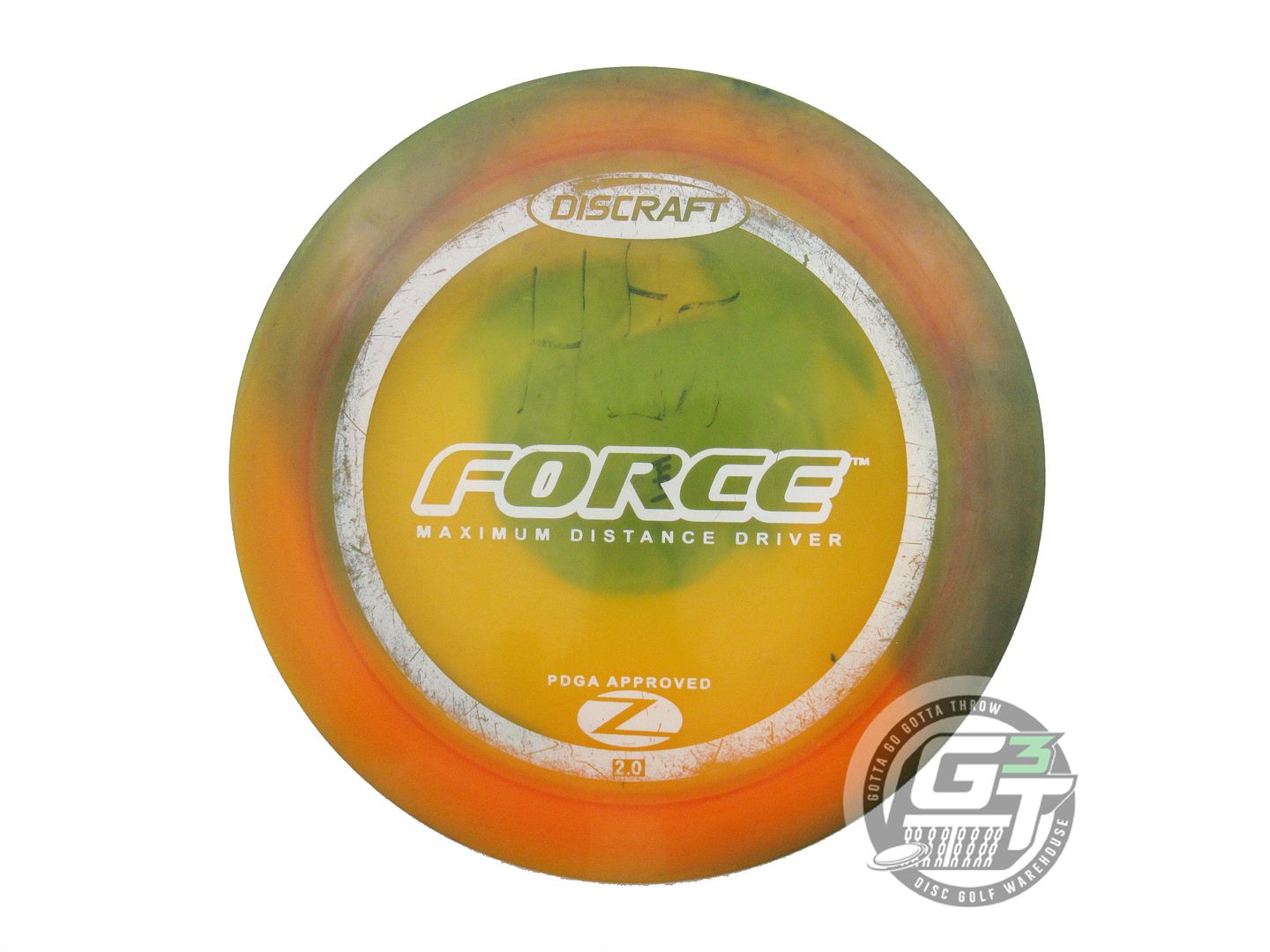 USED Discraft Z Force 174g Orange HOME DYED Distance Driver Golf Disc