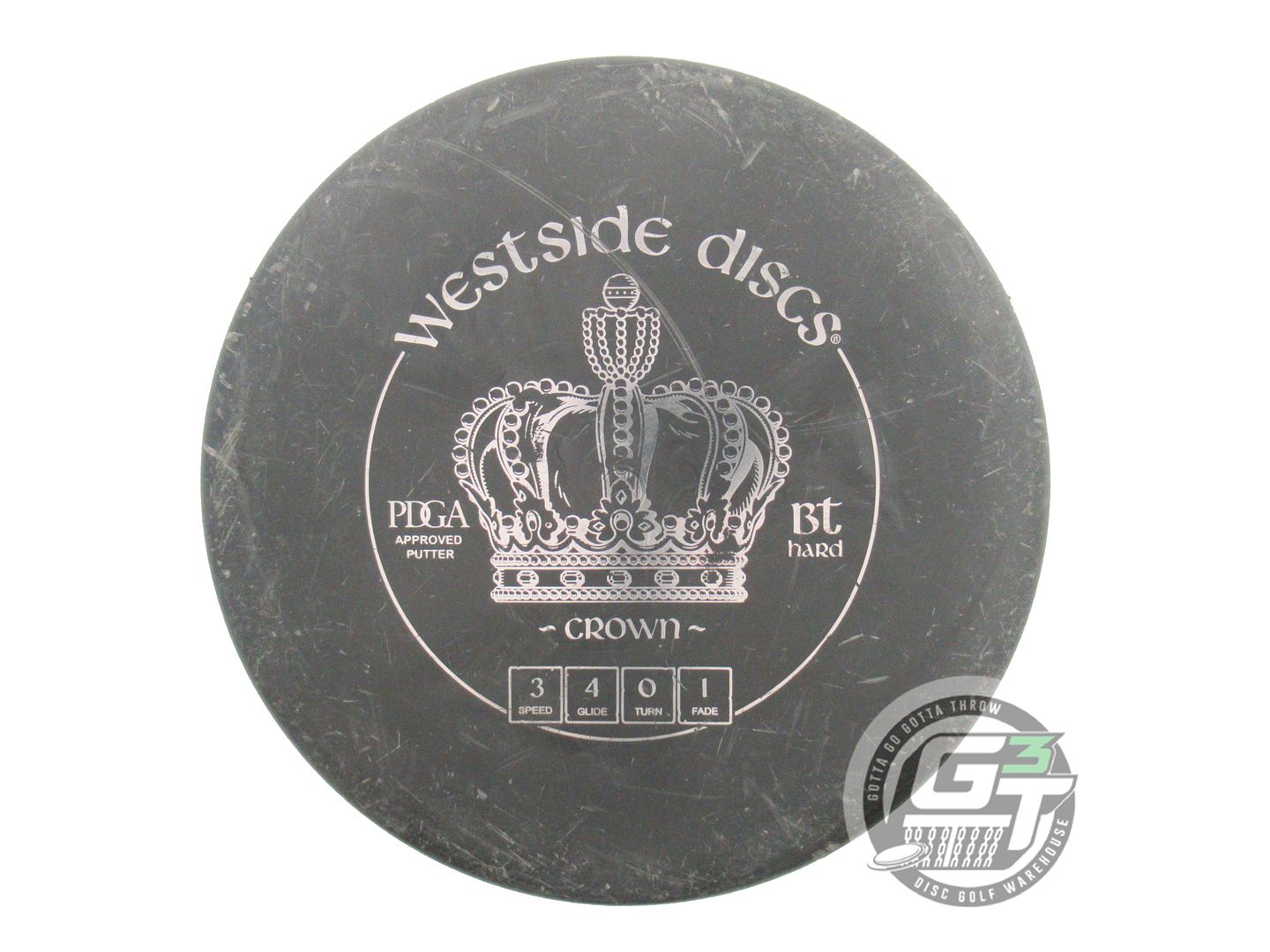 USED Westside Discs BT Hard Crown 173g Black Silver Foil A Putter Golf Disc