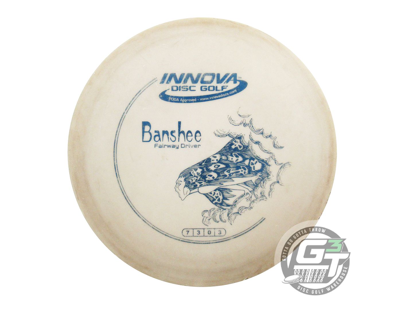 USED Innova DX Banshee 170g ivory Blue Foil Fairway Driver Golf Disc