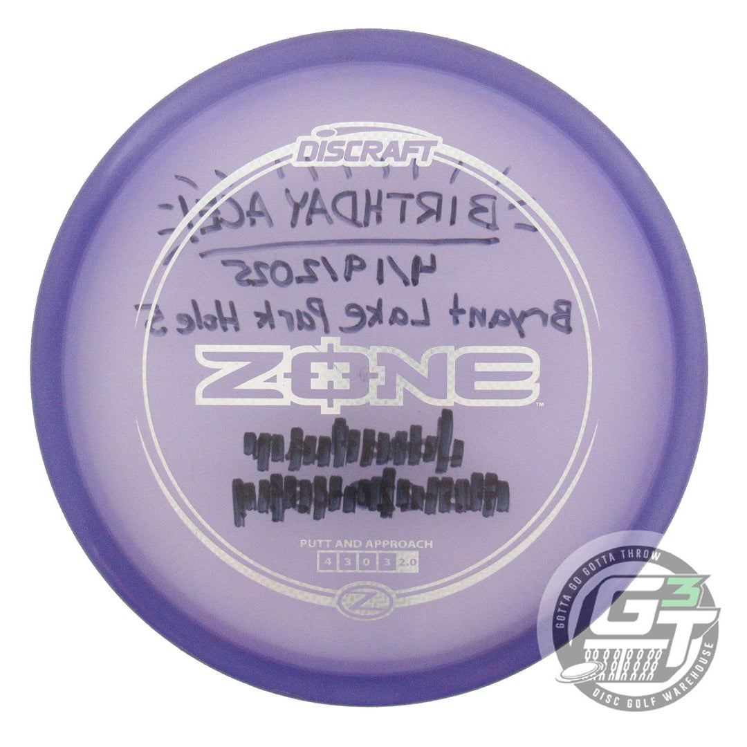 USED Discraft Z Zone 176g Purple Silver Weave Foil Putter Golf Disc
