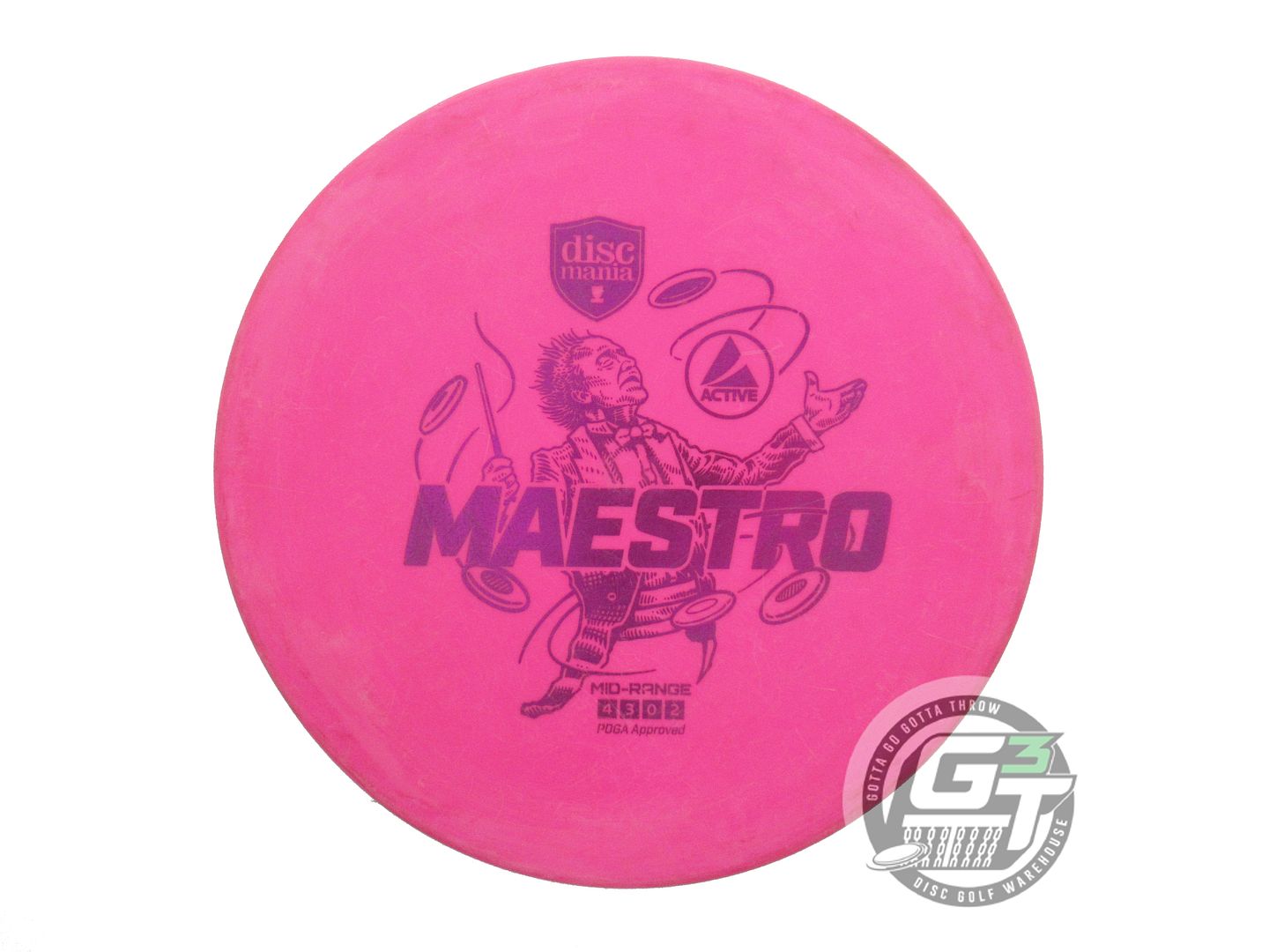 USED DiscMania Active Base Maestro 167g Pink Purple Foil Midrange Golf Disc