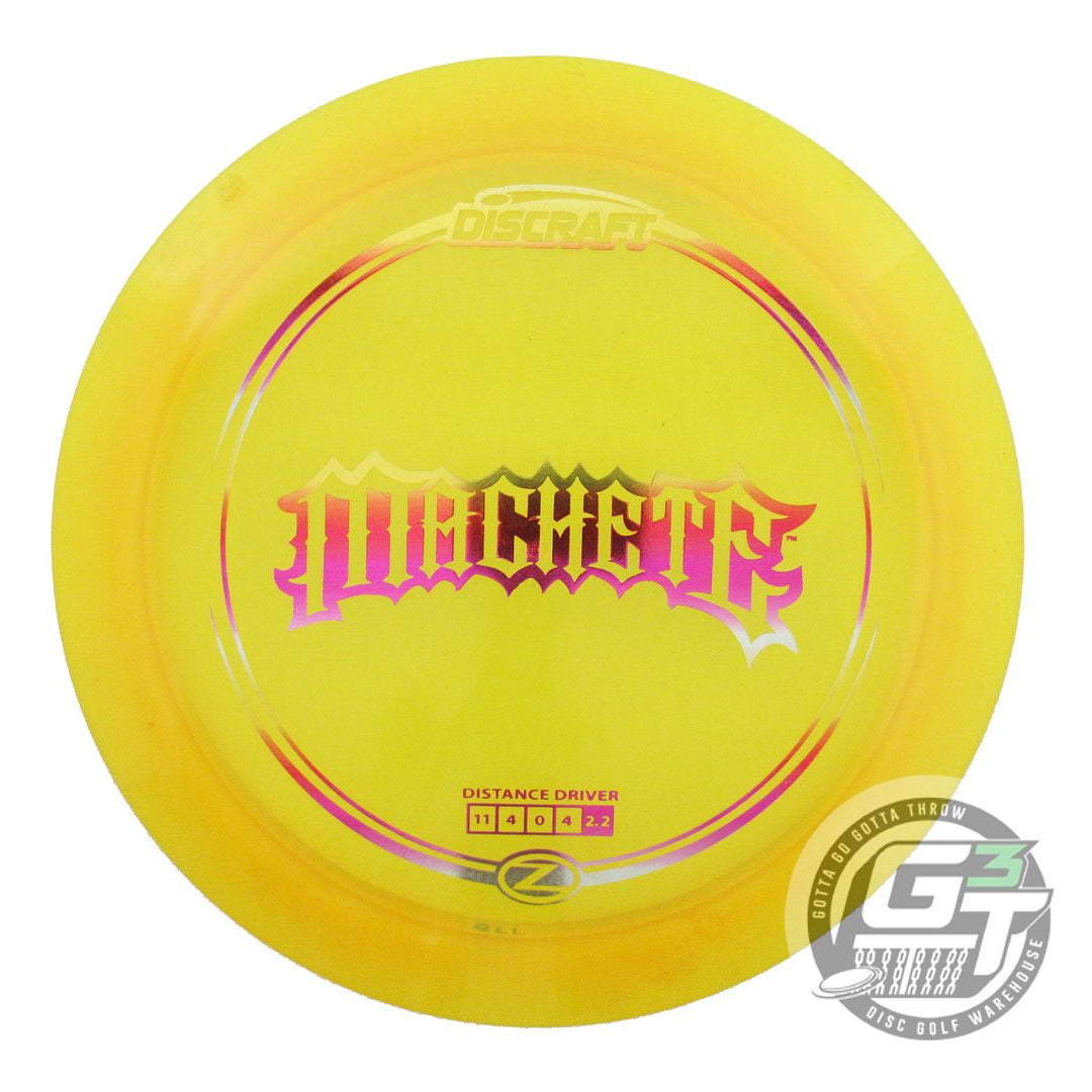 USED Discraft Z Machete 178g Yellow Sunset Foil Distance Driver Golf Disc