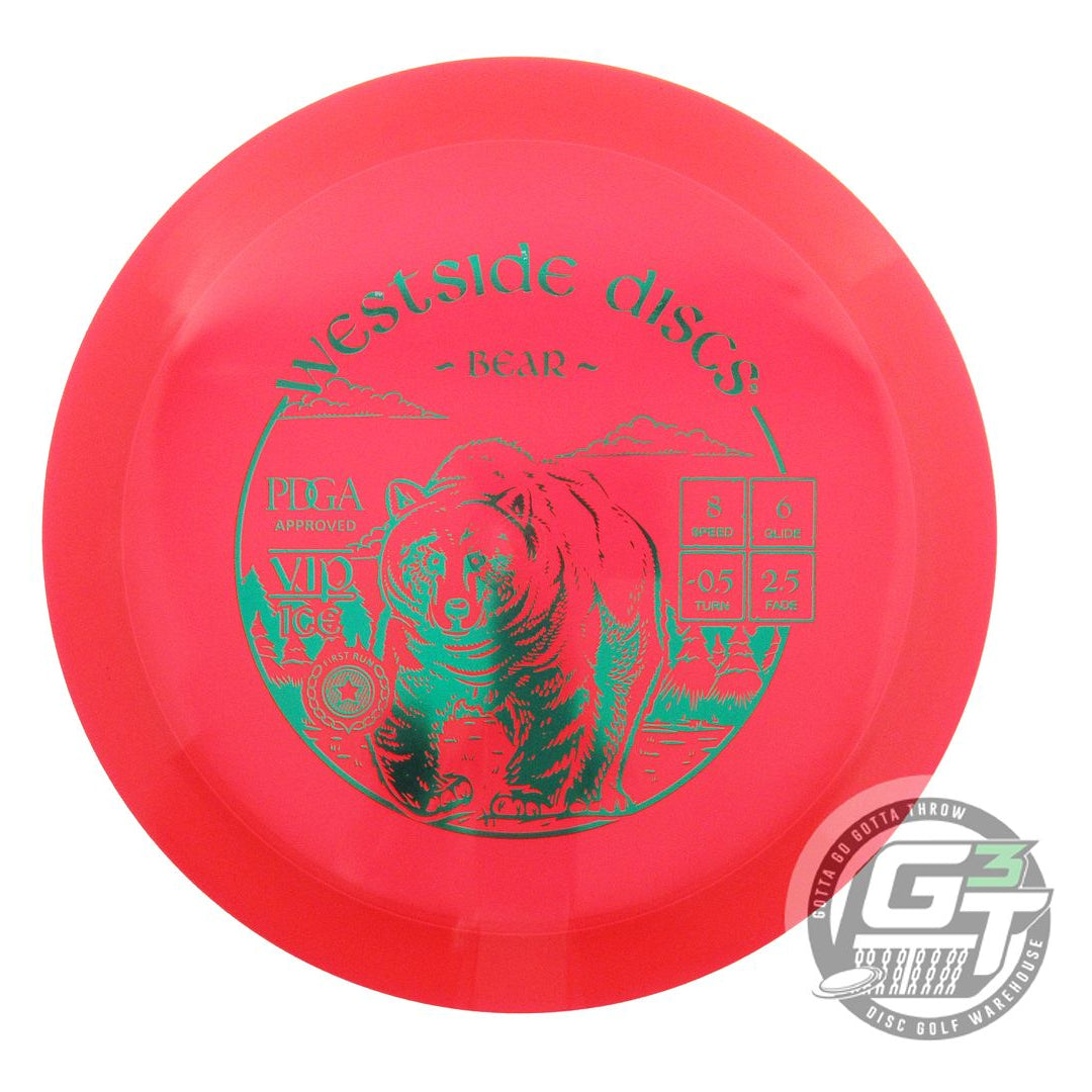 NOS Westside Discs VIP Ice Bear 176g Red Green Foil Fairway Driver Golf Disc