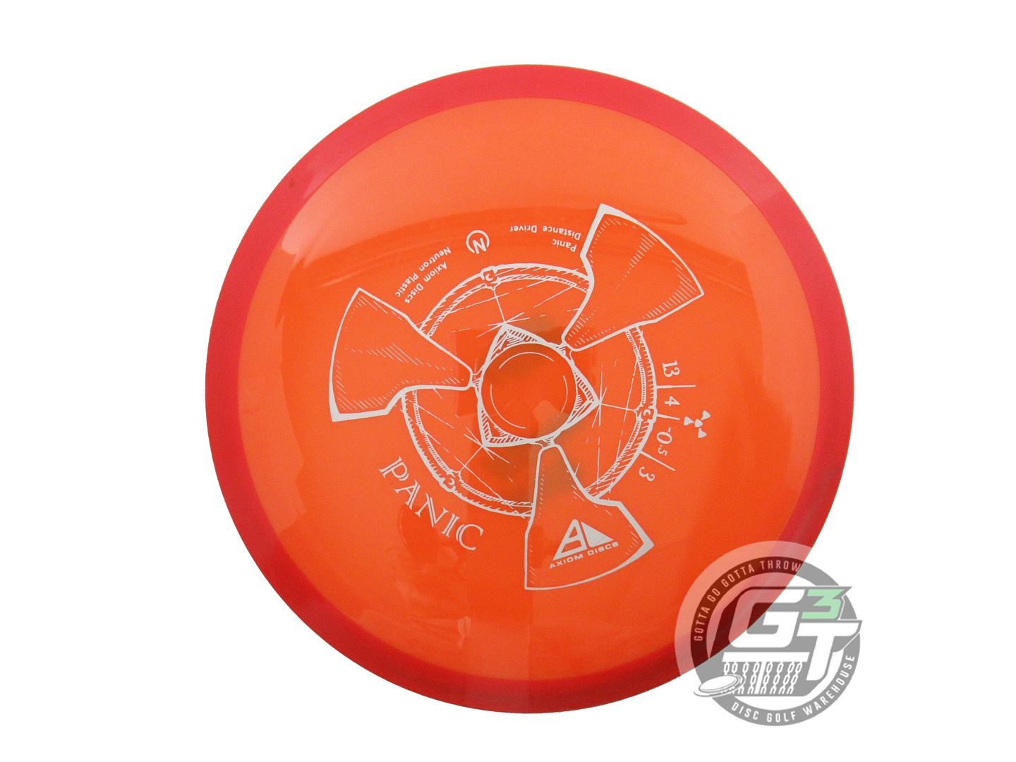USED Axiom Discs Neutron Panic 171g Orange Red Rim Distance Driver Golf Disc