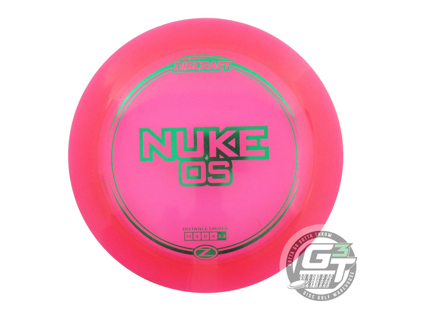 USED Discraft Z Nuke OS 175g Pink Green Foil Distance Driver Golf Disc