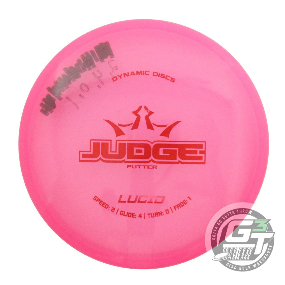 USED Dynamic Discs Lucid Judge 175g Pink Red Foil Putter Golf Disc