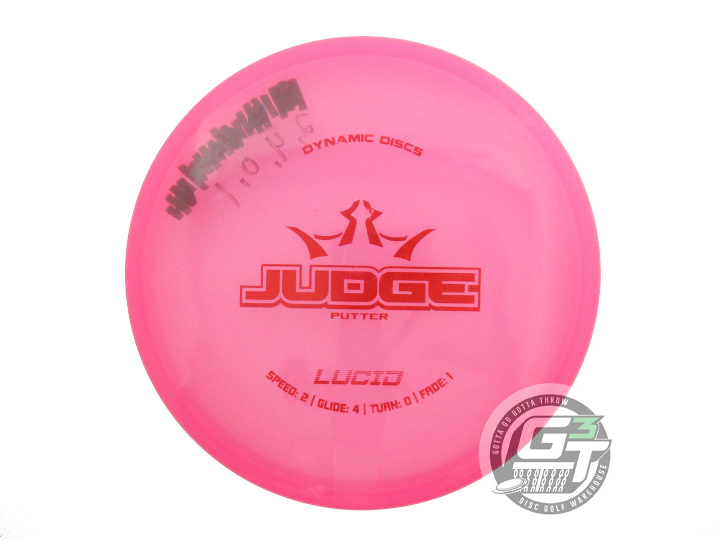 USED Dynamic Discs Lucid Judge 175g Pink Red Foil Putter Golf Disc