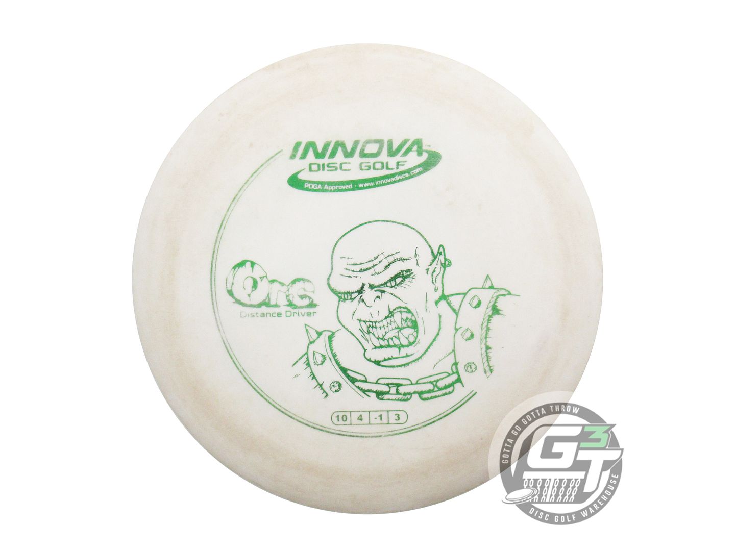 USED Innova DX Orc 168g White Green Foil Distance Driver Golf Disc