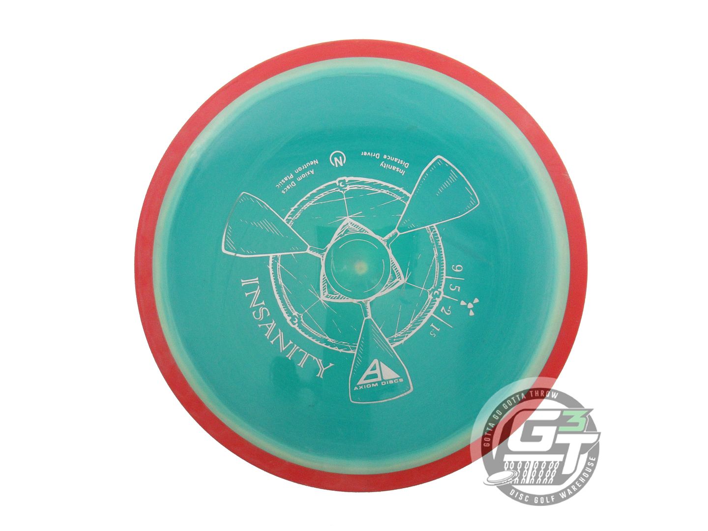 USED Axiom Discs Neutron Insanity 165g Green Red Rim Distance Driver Golf Disc