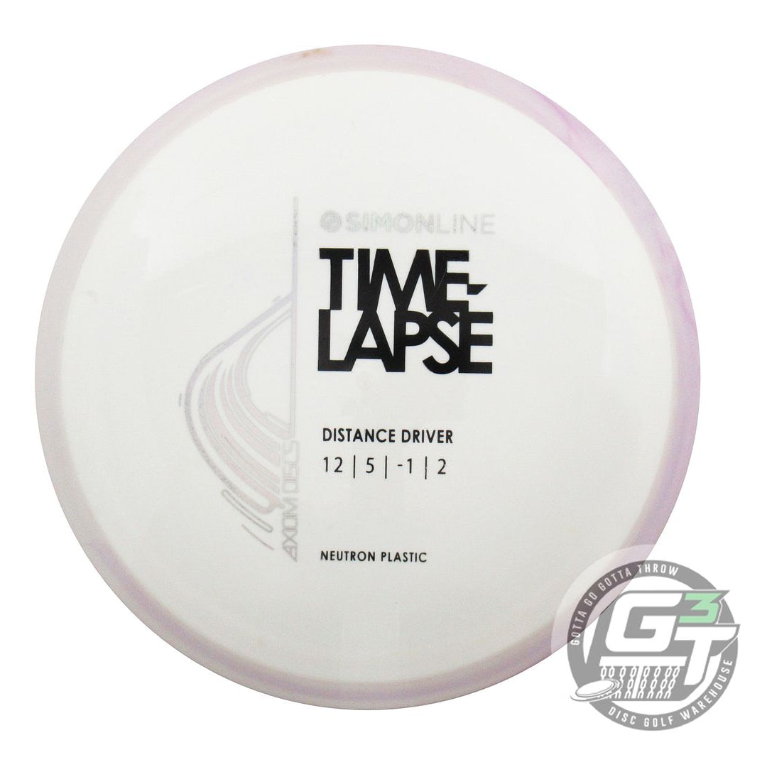 USED Axiom Discs Neutron Time Lapse 175g White Lilac Rim Driver Golf Disc