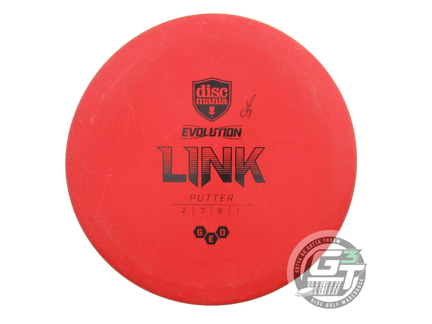 USED DiscMania GEO Link 175g Red Black Stamp Putter Golf Disc