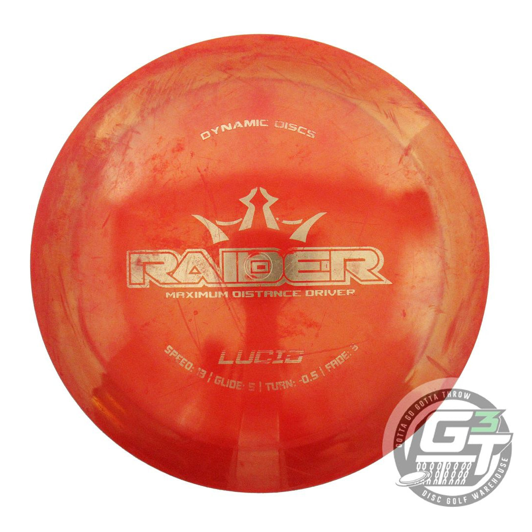 USED Dynamic Discs Lucid Raider 172g Red Gold Foil Distance Driver Golf Disc