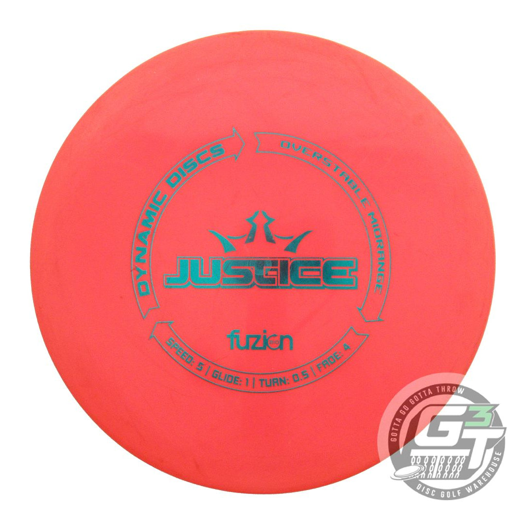 USED Dynamic Discs BioFuzion Justice 173g Red Teal Foil Midrange Golf Disc