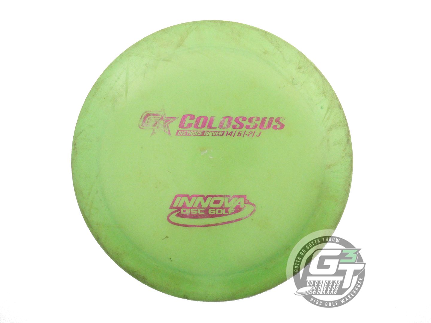 USED Innova GStar Colossus 169g Lime Purple Foil Distance Driver Golf Disc