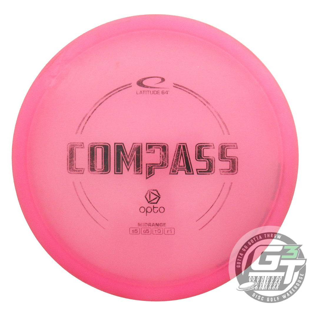 USED Latitude 64 Opto Compass 171g Pink Black Stamp Midrange Golf Disc