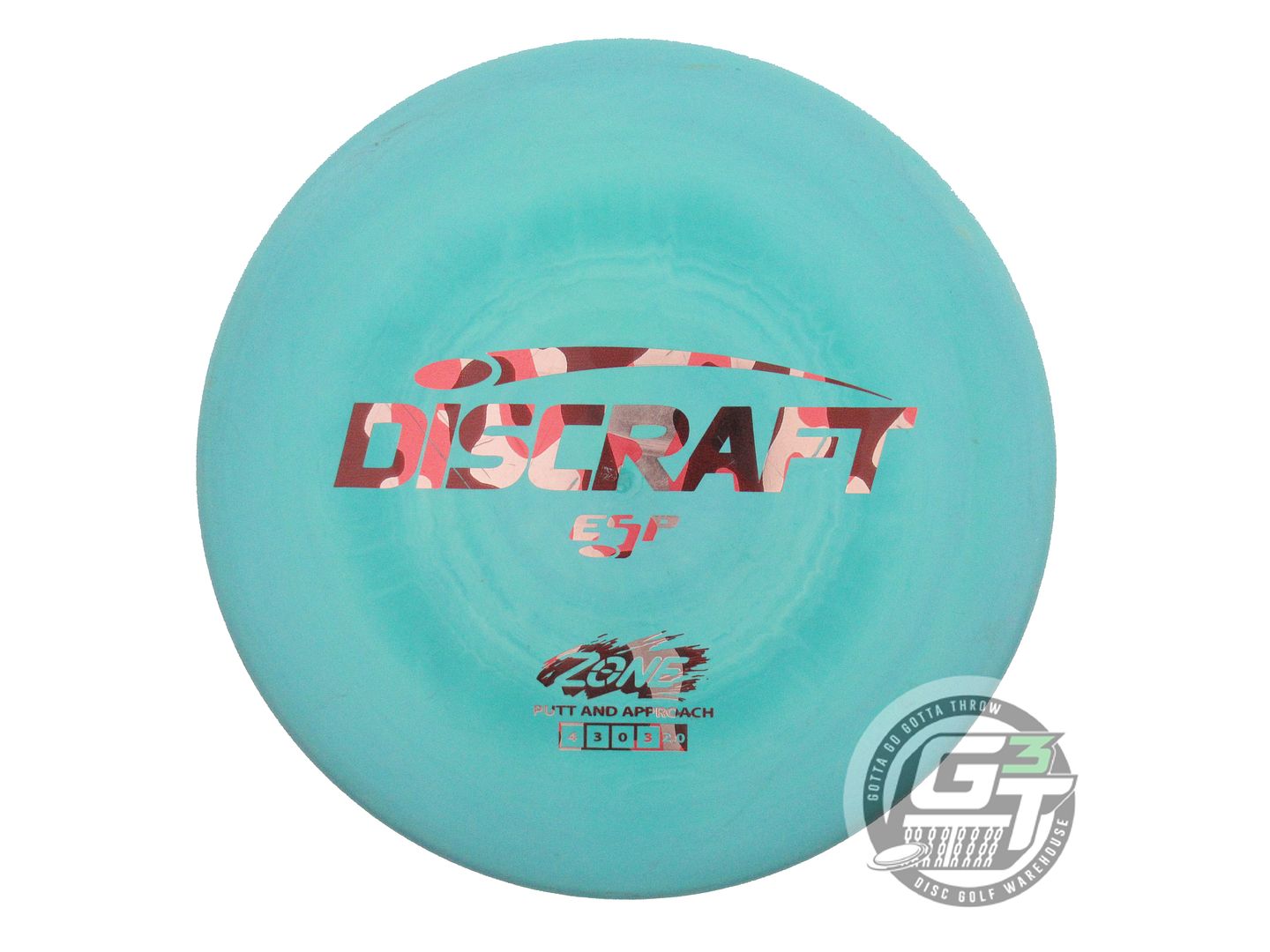 USED Discraft ESP Zone 175g Seafoam Pink Camo Foil Putter Golf Disc