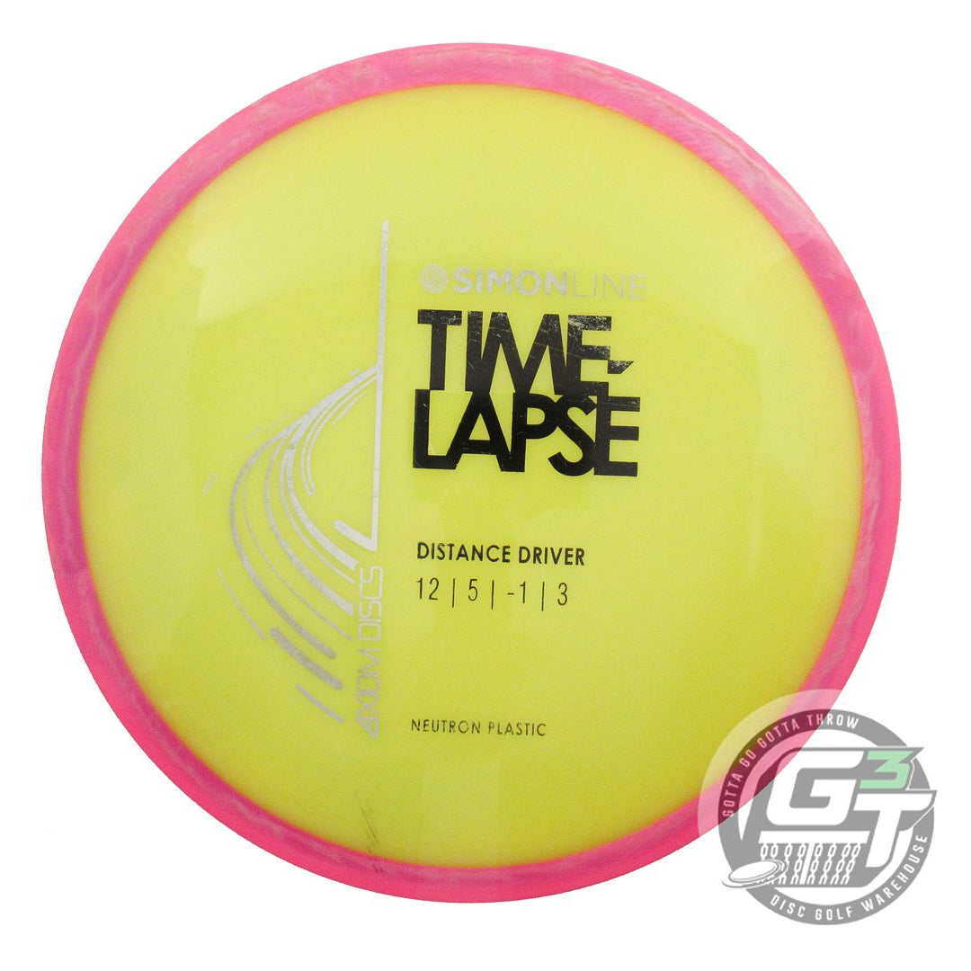 USED Axiom Discs Neutron Time Lapse 173g Yellow Pink Rim Driver Golf Disc