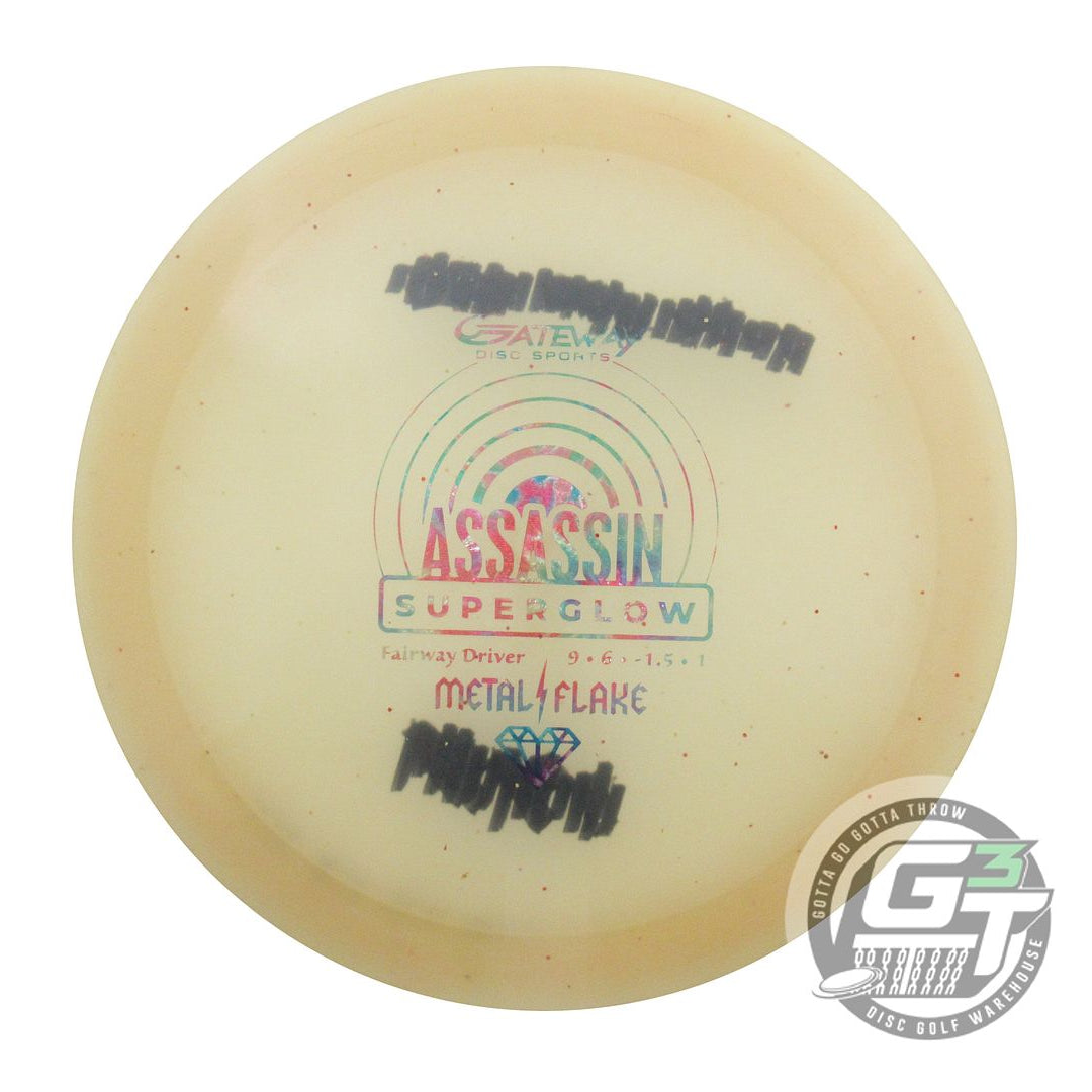 USED Gateway Metal Flake Super Glow Assassin 175g Cream Fireworks Driver Disc