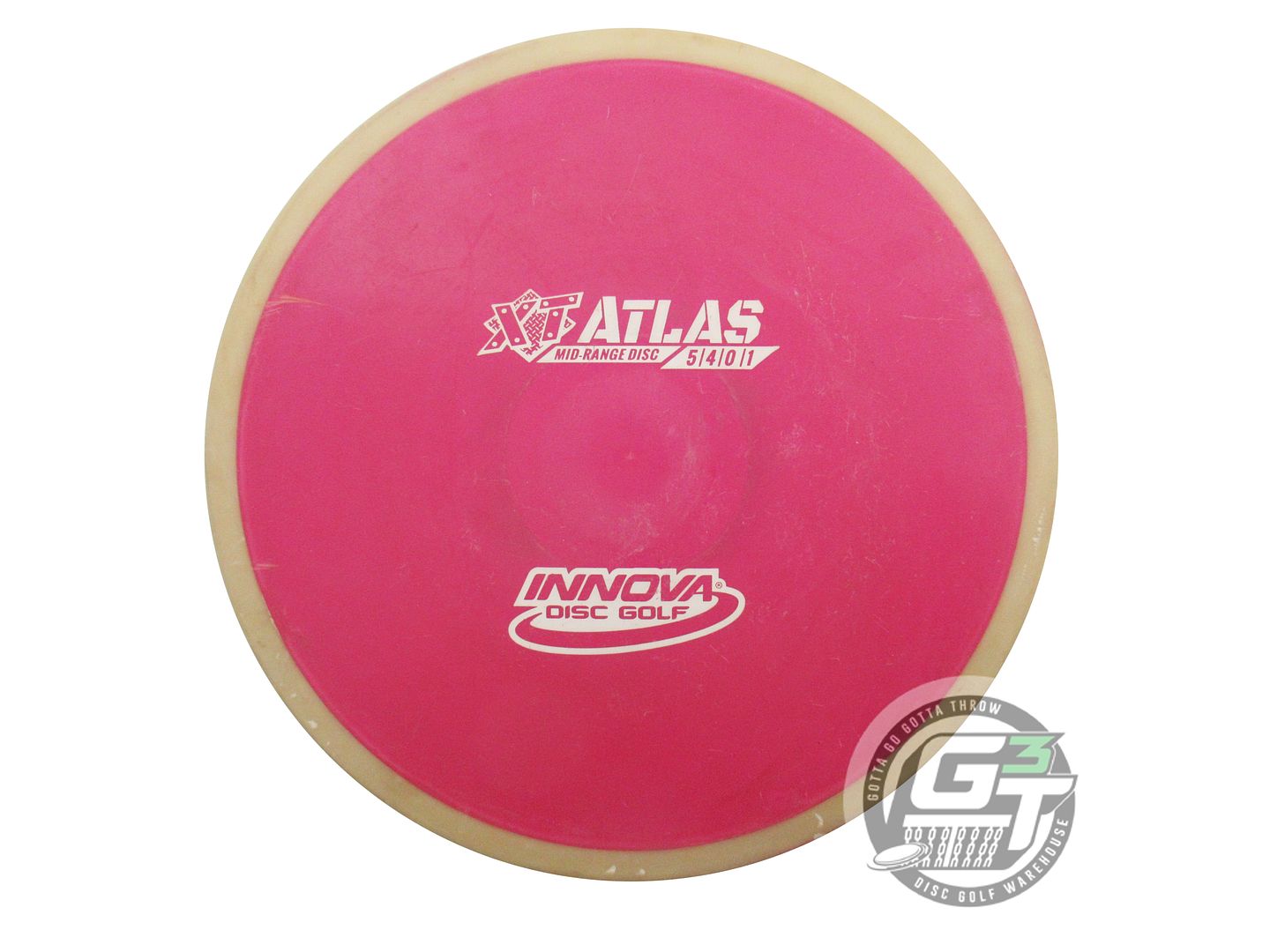 USED Innova XT Atlas 175g Magenta White Stamp Cream Rim Midrange Golf Disc