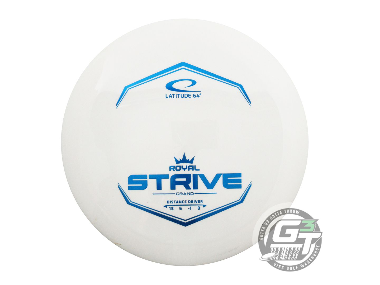 NOS Latitude 64 Royal Grand Strive 175g White Blue Foil Distance Driver Disc