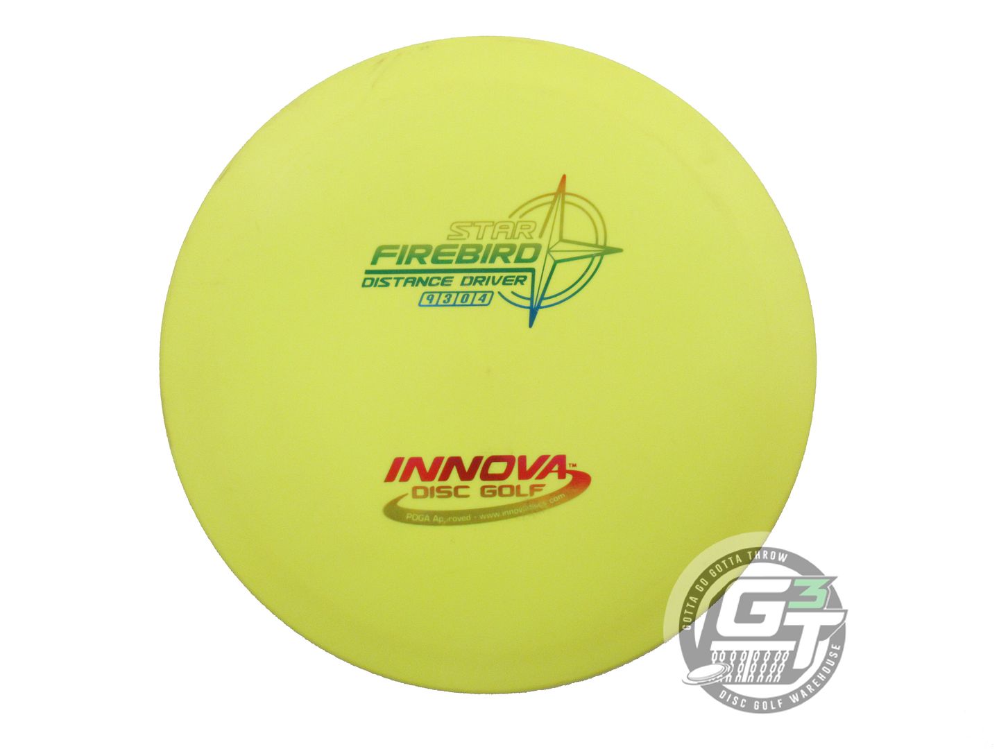 USED Innova Star Firebird 176g Yellow Rainbow Foil Distance Driver Golf Disc