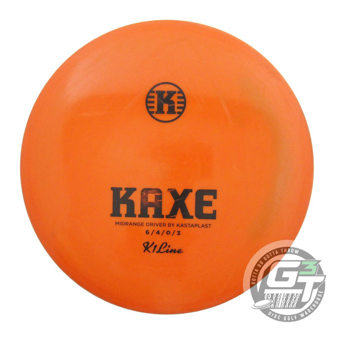 USED Kastaplast K1 Kaxe 174g Orange Black Stamp Midrange Golf Disc