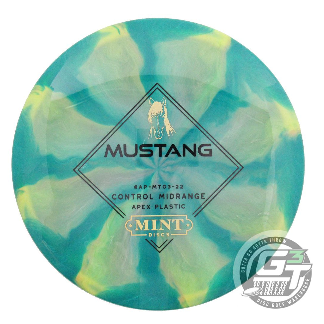 NOS Mint Discs Swirly Apex Mustang 174g Green-Yellow Midrange Golf Disc